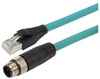 Category 5e M12 4 Position D code Double Shielded Industrial Cable, M12 M / RJ45, 1.0m - T5A00012-1M - MilesTek Corporation