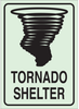 Brady BradyGlo B-324 Polyester Rectangle Green Tornado & Severe Weather Shelter Sign - 10 in Width x 14 in Height - Glow in the Dark - TEXT: TORNADO SHELTER - 90184 - 754476-90184 - R. S. Hughes Company, Inc.