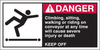 Brady B-302 Red / White on Black Polyester Machine & Equipment Safety Label - 5 in Width - 2 1/2 in Height - Printed Text = DANGER - CLIMBING;SITTING;WALKING OR RIDING ON CONVEYOR AT ANY TIME WILL CAU - 754476-96158 - R. S. Hughes Company, Inc.