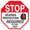 Brady B-401 Polystyrene Octagon White Personal Protection Equipment (PPE) Sign - 18 in Width x 18 in Height - TEXT: HEARING PROTECTION REQUIRED IN THIS AREA - 124551 - 754473-80933 - R. S. Hughes Company, Inc.