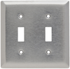 Toggle Switch Openings, Two Gang, 430 Stainless Steel - SL2 - Legrand