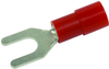 Terminal, Spade/fork, #8, Crimp, Red; Product Range Multicomp Pro - 34P2364 - Newark, An Avnet Company