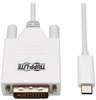 USB-C to DVI Adapter Cable (M/M) - 3.1, Gen 1, Thunderbolt 3, 1920 x 1200, White, 10 ft. (3 m) -- U444-010-DE - Image