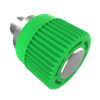 Spring Loaded Plunger, Press-in, Miniature Size, Without hold-open feature, Steel, Green Knob - 56-310-014 - Southco