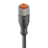 Sensor / Actuator Connector: M12 Standard, Cordset, Single ended, Straight Female, 3-pole; with Grey PVC 22 AWG cable - RKT 4-3-659 - Belden Inc.