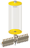 Yellow Color Key, Clear View Multiple Feed Electro Lubricator, 1 gal Acrylic Reservoir, 14 Feeds, 1/8