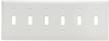 Toggle Switch Wall Plate, Six Gang, White -- SP6W