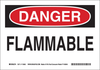 Brady B-563 High Density Polypropylene Rectangle White Chemical, Biohazard, Hazardous & Flammable Material Sign - 14 in Width x 10 in Height - TEXT: DANGER FLAMMABLE - 116117 - 754473-18760 - R. S. Hughes Company, Inc.