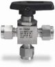 2A-MB2XPFA-SSP - Parker three-way ball valve, stainless steel, 1/8
