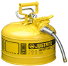 Justrite Accuflow Yellow Steel 2 1/2 gal Safety Can - 12 in Height - 11 3/4 in Overall Diameter - 697841-14058 - 697841-14058 - R. S. Hughes Company, Inc.