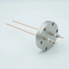 Power Feedthrough with Power Glove Connectors, 5000 Volts, 30 Amps, 2 Pins, 0.094″ Copper Conductors, 2.75″ Conflat Flange - A2207-1-CF - MPF Products, INC.