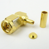 Right Angle SMA Male (Plug) Connector For 0.100 inch, RG316, RG174, RG188, LMR-100, LMR-100A, LMR-100A-FR Cable, Crimp/Solder - SC6055 - Fairview Microwave Inc.
