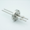 Power Feedthrough, 12,000 Volts, 55 Amps, 2 Pins, 0.25″ Nickel Conductors, 2.75″ Conflat Flange - A0065-5-CF - MPF Products, INC.