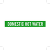 Brady B-946 White on Green Vinyl Self-Adhesive Pipe Marker - 2 1/4 in Height - 2 in Character Height - 14 in Length - Printed Msg = DOMESTIC HOT WATER - 7350-1 - 754473-67115 - R. S. Hughes Company, Inc.