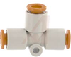 Tee; 1/4 in.; 20.5 mm x 2; 4.6 mm (Min.); 13.2 mm; 1.0 MPa (Max.); White; -5 de - 70070430 - Allied Electronics, Inc.
