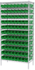 Akro-Mils Shelfmax 2000 lb Adjustable Green Chrome Steel Open Adjustable Fixed Shelving System - 96 Bins - 2000 lb Total Capacity - AWS183630128 GREEN - AWS183630128 GREEN - R. S. Hughes Company, Inc.