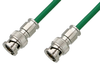 75 Ohm BNC Male to 75 Ohm BNC Male Cable 48 Inch Length Using 75 Ohm PE-B159-GR Green Coax - PE38130/GR-48 - Pasternack