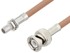 Slide-On BMA Plug Bulkhead to BNC Male Cable 60 Inch Length Using RG400 Coax - PE3C4963-60 - Pasternack