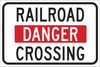 Brady B-555 Aluminum Rectangle White Railroad Sign - 18 in Width x 12 in Height - TEXT: RAILROAD CROSSING - 124473 - 754473-80724 - R. S. Hughes Company, Inc.