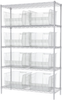 Akro-Mils Akrobin 2000 lb Adjustable Clear Chrome Steel Open Adjustable Fixed Shelving System - 8 Bins - 2000 lb Total Capacity - AWS184830283SC - AWS184830283SC - R. S. Hughes Company, Inc.