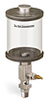 Clear View Single Feed Manual Lubricator, 1 pt Pyrex Reservoir, 3/8” Male NPT - B4461-016PB3W - Oil-Rite Corp.