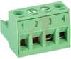 Plug, Terminal Block; 12 A; 250 V; 5.08mm; 4 position, screw, Pre-Printed - 70055302 - Allied Electronics, Inc.