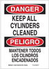 Brady B-401 Polystyrene Rectangle White Chemical, Biohazard, Hazardous & Flammable Material Sign - 10 in Width x 14 in Height - Language English / Spanish - 125257 - 754473-72887 - R. S. Hughes Company, Inc.