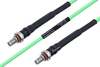 Temperature Conditioned SMA Female Bulkhead to SMA Female Bulkhead Low Loss Cable 18 Inch Length Using PE-P160LL Coax -- PE3M0189-18