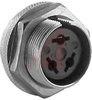 connector,circular microphone,female panel receptacle,3 socket cont,rated 3 amp - 70144717 - Allied Electronics, Inc.