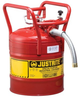 Justrite Accuflow Red 5 gal Safety Can - 17 1/2 in Height - 11 3/4 in Overall Diameter - 697841-14085 - 697841-14085 - R. S. Hughes Company, Inc.