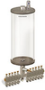 Levelux Clear View Multiple Feed Manual Lubricator, 1 gal Acrylic Reservoir, 11 Feeds, 1/8