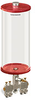 Red Color Key, Clear View Multiple Feed Manual Lubricator, 1 gal Acrylic Reservoir, 4 Feeds, 1/8