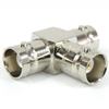 BNC T Adapter Female (Jack) Female (Jack) Female (Jack), Nickel Plated Brass Body, High Temp - SM9125 - Fairview Microwave Inc.