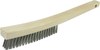 Plater's Brush, Stainless Steel Fill, 3 x 19 Rows, Curved Handle - 44660 - Weiler Abrasives