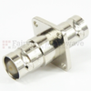 4 Hole Flange BNC Female (Jack) to BNC Female (Jack) Adapter, Nickel Plated Brass Body, 50 Ohm impedance, 1.35 VSWR - SM3413 - Fairview Microwave Inc.