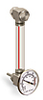 Nylon Liquid Level Gage with Dial Thermometer, 5” Centerline, Back Mount 1/2”-20 with Nuts - B3642-20500BB1W - Oil-Rite Corp.
