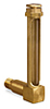 Vented Long Elbow Brass Liquid Level Gage, 3 1/32” Sight Opening, 1/2” Diameter Glass, 1/4” Male NPT Mounting Thread - B1149-14 - Oil-Rite Corp.