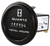 Honeywell Quartz Plus dc Hour Meter, round opening, Ø2.27 in flush cup with round black bezel, 0.25 bent blade termination, 10K hours, 36 Vdc to 80 Vdc operating voltage, faceplate: satin black w - 85036 - Honeywell Sensing & IoT