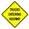 Trucks Entering Highway Sign - W16 - Traffic Safety Warehouse