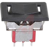 Switch, Rocker, Snap-In, Solder Lug Teminals, Silver Contacts, Blk Actuator - 70128173 - Allied Electronics, Inc.