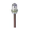 M12 Power Receptacle Connector: Female, rear mount, 4-pin, T-coded, silver housing, 50 V AC / 60 V DC -- RKH6U 4T-033