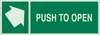 Brady Bradyglo B-347 Polyester / Polystyrene Rectangle Green Door, Gate & Pathway Sign - 14 in Width x 5 in Height - Glow in the Dark - TEXT: PUSH TO OPEN - 90928 - 754476-90928 - R. S. Hughes Company, Inc.