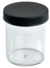 Clear Polystyrene Jars with Black Caps - 66834 - U.S. Plastic Corporation