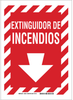 Brady B-302 Polyester Red Fire Equipment Sign - 9 in Width x 12 in Height - Laminated - Language Spanish - TEXT: EXTINGUIDOR DE INCENDIOS - 37657 - 754476-37657 - R. S. Hughes Company, Inc.