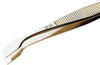Tweezer - Offset - Broad Tip (Length: 4.25; CTM: .247 x .016; Material: stainless, anti-magnetic) - EXCELTA 28-SA - R. S. Hughes Company, Inc.