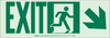 Brady Bradyglo B-552 Aluminum Rectangle Gray Exit Sign - 14 in Width x 5 in Height - Glow in the Dark - TEXT: EXIT - 81804 - 754473-81804 - R. S. Hughes Company, Inc.
