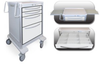4 Drawer Junior Short Lightweight Aluminum Treatment Cart -- JSGKA-3369-LTG. - Image