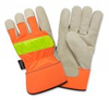 High Visibility Leather Gloves (1 Dozen) -- F8750 - Image