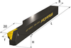 Type K Radial Left Hand Tool Holder with Centerlock Screw and Insert in Center -- WSK