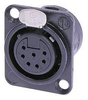 XLR 7 Pin Panel Mt(f) Blk/Gold Neutrik Connector - CA-NC7FDL1B - Visual Sound, Inc.